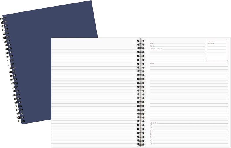 Cambridge Limited Business Notebook, Meeting Notes, Legal Ruled, 8-1/4" x 11", 80 Sheets, Soft Touch Flexible Cover, Wirebound, Blue (UN06132-20) - Image 5